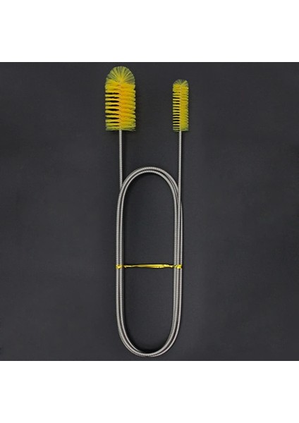 Sarı Stil 155 cm Çift Uçlu Hortum Boru Temizleme Fırçası Paslanmaz Çelik Bükülmüş Tüp Su Hava Tüpü Fırça Akvaryum Balık Tankı Aksesuarları (Yurt Dışından)
