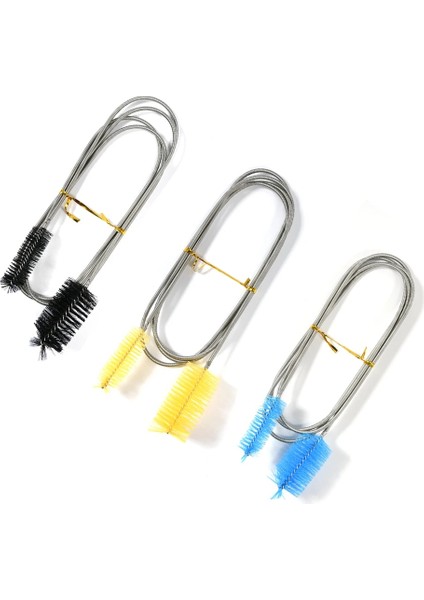 Beyaz Stil 155 cm Akvaryum Temizleme Fırçası Paslanmaz Çelik Esnek Bükülmüş Tüp 2x Fırça Su Hava Tüpü Boru Hortum Temizleyici Balık Tankı Araçları (Yurt Dışından) fiyatları