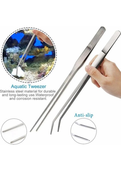 S445 Tarzı 25CM Paslanmaz Çelik Akvaryum Ors Cımbız Balık Tankı Temizleme Alet Takımı Su Bitkileri Için Aquascape Araç Seti (Yurt Dışından) indirimleri