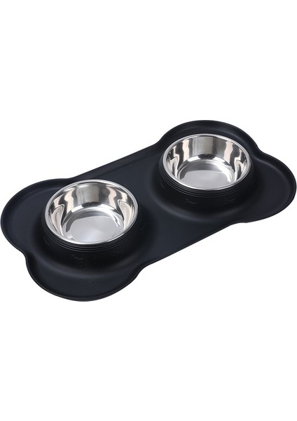 Mavi Stil Nemli Yerleşimler Çift Köpek Kase Silikon Mat ile Dayanıklı Paslanmaz Çelik Su Mama Besleyici Pet Besleme Suluklar Köpekler Kediler Için (Yurt Dışından) modelleri