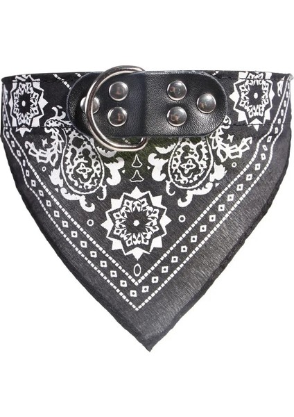 Siyah Stil M Boyutu Köpekler Kediler Için Pet Bandana Yaka Ayarlanabilir Pu Deri Üçgen Önlükler Eşarp Yaka Paisley Desenli Köpek Aksesuarları Için (Yurt Dışından)