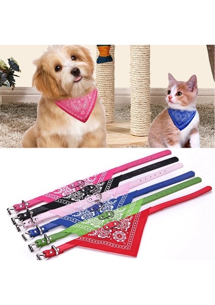 Siyah Stil M Boyutu Köpekler Kediler Için Pet Bandana Yaka Ayarlanabilir Pu Deri Üçgen Önlükler Eşarp Yaka Paisley Desenli Köpek Aksesuarları Için (Yurt Dışından)