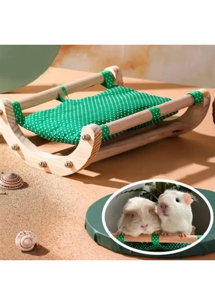 Yeşil Stil Ahşap Çıkarılabilir Hamster Yatağı Sallanan Ahşap Ayrılabilir Yıkanabilir Küçük Hayvan Yatağı Kobay Yatak Kafesi Yatak ve Kobay Yaz Yuvası (Yurt Dışından)