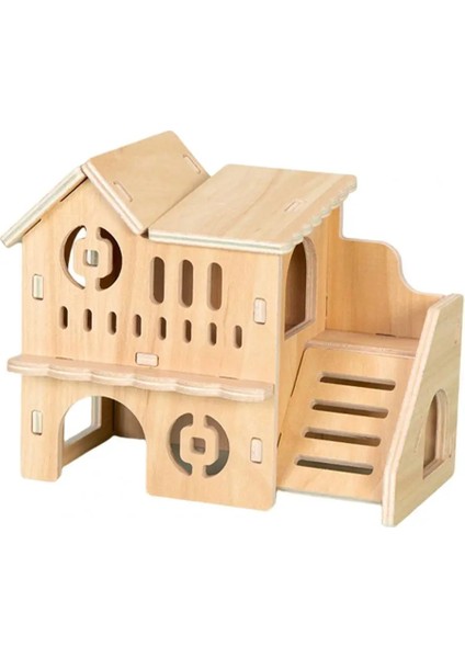 C Tarzı Faydalı Hamster Evi Kafes Aksesuarları Hamster Oyuncak Çift Katmanlı Pet Oyuncak Hamster Evi Küçük Hayvan Habitatı (Yurt Dışından)