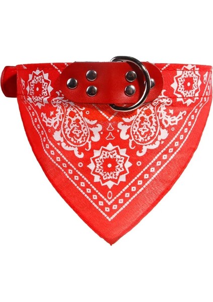 Kırmızı Stil Xl Boyutu Köpekler Kediler Için Pet Bandana Yaka Ayarlanabilir Pu Deri Üçgen Önlükler Eşarp Yaka Paisley Desenli Köpek Aksesuarları Için (Yurt Dışından)