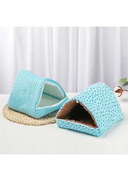 Bir Stil Xs Boyutu Peluş Hamster Tavşan Evi Mağara Sevimli Gine Domuzu Üçgen Yuva Sıcak Mat Tavşan Halı Sincap Gine Domuzu Peluş Yatak Evcil Hayvan Malzemeleri (Yurt Dışından) modelleri