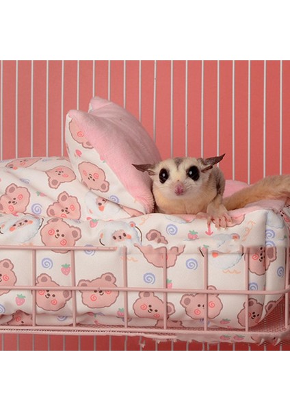 Pembe Tarzı Hamster Evi Gine Domuzu Aksesuarları Hamster Pamuk Ev Küçük Hayvan Yuvası Kış Sıcak Kemirgengine Domuzurathedgehog (Yurt Dışından)