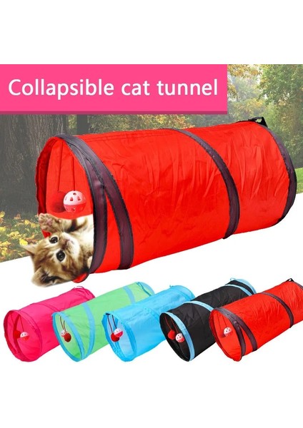 Siyah Stil Kedi Tüneli Evcil Hayvan Oyuncak 2 Delik Oyun Tüpleri Topları Katlanabilir Buruşuk Yavru Kedi Oyuncakları Yavru Gelincikler Tavşan Oyun Köpek Tüneli Tüpleri Evcil Hayvanlar (Yurt Dışından)