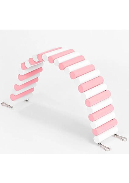Pembe Tarzı 6X40CM Hamster Renkli Egzersiz Merdiveni Ahşap Tırmanma Teleferik Kemer Köprü Geçit 2 Sabitleme Kancaları ile Papağan Kuş Oyuncakları Pet Kaynağı (Yurt Dışından)