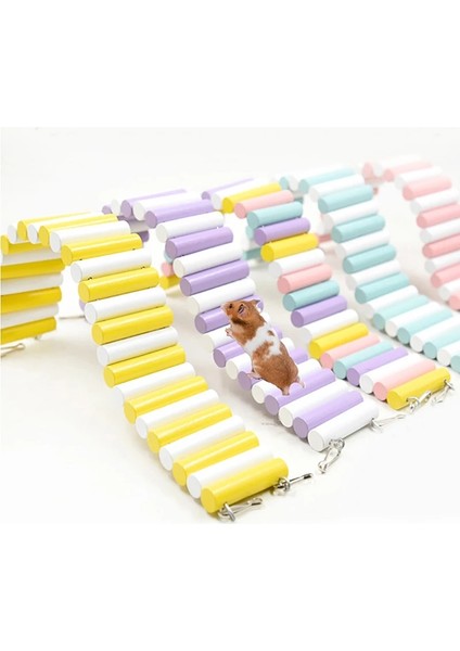 Pembe Tarzı 6X40CM Hamster Renkli Egzersiz Merdiveni Ahşap Tırmanma Teleferik Kemer Köprü Geçit 2 Sabitleme Kancaları ile Papağan Kuş Oyuncakları Pet Kaynağı (Yurt Dışından) fiyatları