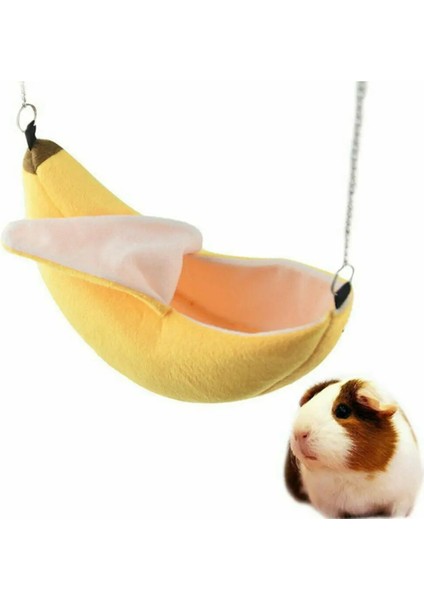 Sarı Stil Muz Şekli Pet House Yuva Peluş Pamuk Sıcak Oda Hamak Sıçan Fare Oturma Yatak Asılı Ağaç Yatakları Hamster Aksesuarları (Yurt Dışından)