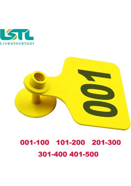 Sarı Stil 301A400 100 Takım Inek Kulak Etiketi Işaretleri Kulak Kartı Kelimelerle No. Kulak Etiketleri Yazarak Bakır Kafa Küpe Çiftlik Hayvanı Kimlik Kartı (Yurt Dışından)