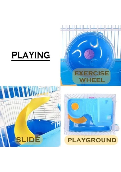 Kahverengi Tarzı AKRILIK35X26X28 Hamster Kafesi Lüks Üç Katlı Pet Sıçan Ev Tavşan Yuvası Lla Kale Gine Domuzu Ev Kuş Kümesi Merdiven Kemirgen Aksesuarları (Yurt Dışından) indirimleri