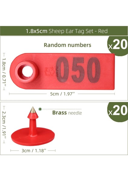 A-20PCS Tarzı Olors Koyun Tavşan Kulak Plastik Etiket Kelime Kulak Lazer Yazma Bakır Kafa Küpe Çiftlik Hayvanı Kimlik Kartı (Yurt Dışından)