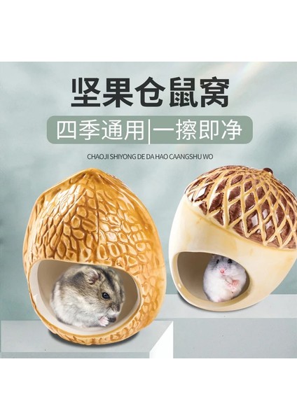 Meşe Palamudu Tarzı Mpk Yeni Serisi Hamster Seramik Yuva Yaz Soğutma Küçük Evcil Hayvan Uyku Porselen Yuva Yaratıcı Somun Hamster Yuvası (A8650) (Yurt Dışından) modelleri