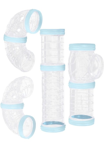 Mavi Stil Küçük Evcil Hayvanlar Için 8 Parça Çok Fonksiyonlu Hamster Tüp Seti Bağlantı Tünelleri (Yurt Dışından)