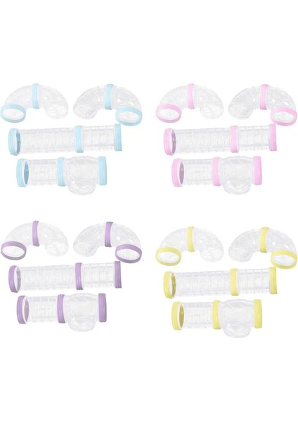 Mavi Stil Küçük Evcil Hayvanlar Için 8 Parça Çok Fonksiyonlu Hamster Tüp Seti Bağlantı Tünelleri (Yurt Dışından) fiyatları