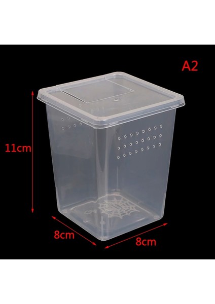 No.2 Tarzı Yüksek Li Şeffaf Plastik Böcek Örümcek Habitat Besleme Kutusu Kasa Konteyner Tankı Taşıma Çantası (Yurt Dışından)