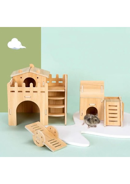 E Tarzı Gerbiller Için Masif Ahşap Hamster Evi Pet Spor Egzersiz Oyuncaklarını Gizleyin ve Önleyin (Yurt Dışından) fiyatları