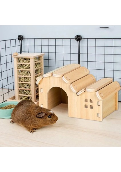 E Tarzı Gerbiller Için Masif Ahşap Hamster Evi Pet Spor Egzersiz Oyuncaklarını Gizleyin ve Önleyin (Yurt Dışından) modelleri