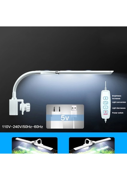 LED Akvaryum Işık USB Bitkiler Işık Büyüt Ayarlanabilir Çok Modlu Çok Açılı Balık Tankı Klipsli Lamba 8 W (Yurt Dışından) modelleri