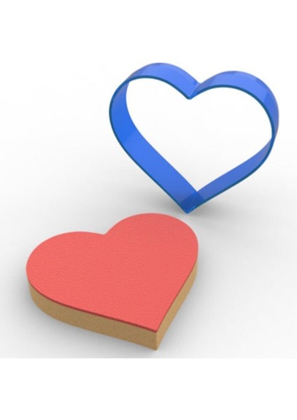 Kalp Polikarbon Kurabiye Kalıbı 7,1 cm x 7,8 cm