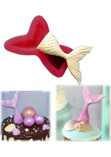Silikon Küçük Balık Kuyruğu Kalıbı 7x5,5 cm