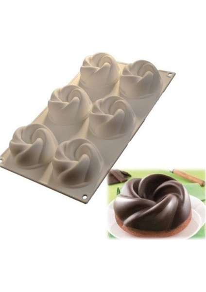 Silikon Kek Kalıbı 6 Lı Vertigo 30X17,5 cm