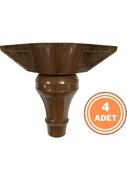 4 Adet Şahin Lükens Ayak Mobilya Koltuk Ayağı 14-17 cm Ayarlı Ceviz