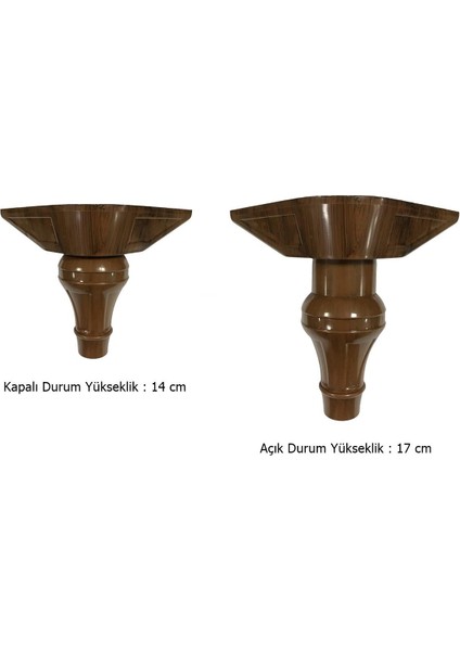 4 Adet Şahin Lükens Ayak Mobilya Koltuk Ayağı 14-17 cm Ayarlı Ceviz