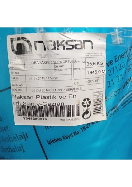 ABK PLASTİK Karpuz Sera Şeffaf Mulch 100 cm 20 Micron