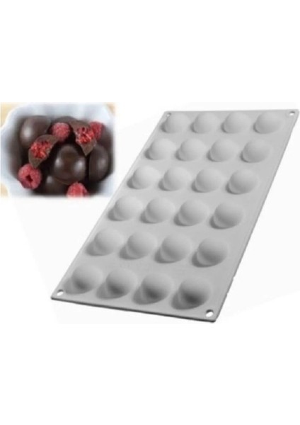 Silikon Kek Kalıbı 24 Lü Yarım Küre 30X17,5 cm