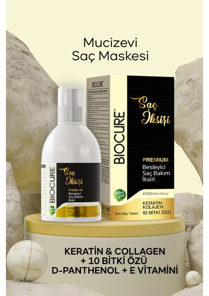 Saç İksiri Premium Besleyici Saç Bakım Maskesi Keratin Collagen 10 Bitki Özlü 250 ml fiyatları