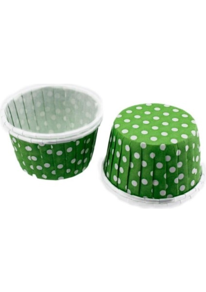 Cupcake Kalıbı Büyük Boy 62X40 mm - 100'LÜ Puantiyeli Yeşil fiyatları
