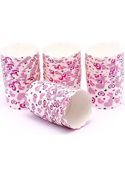 Kalp Desenli Karton Kapsül 40 Lı