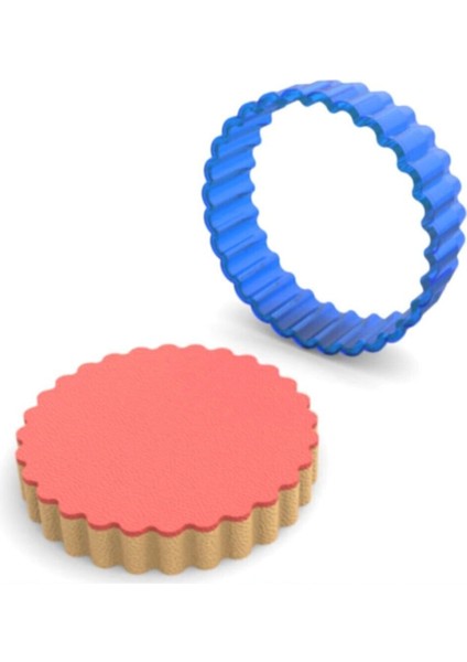 Tırtıklı Yuvarlak Polikarbon Kurabiye Kalıbı 7,1 cm x 7,1 cm