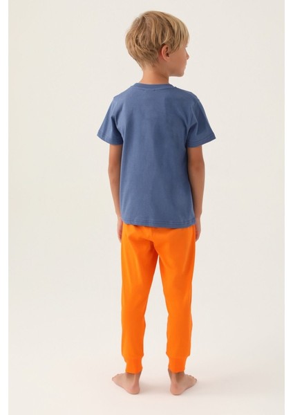 %100 Pamuk Kısa Kol Erkek Çocuk Pijama Takım 3366 indirimleri