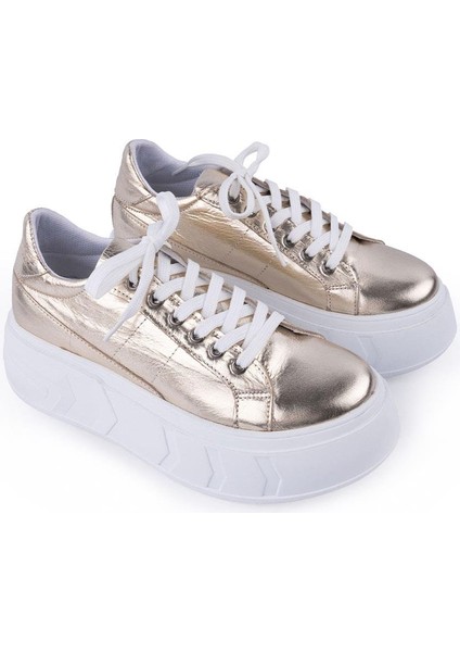 Modern Rahat Dantel Tasarım Ayakkabı 7961 Dore