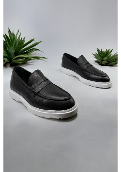 9097 Hakiki Deri Siyah Casual Günlük Erkek Ayakkabı modelleri