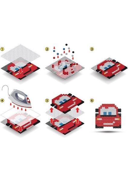 Disney Cars Boncuk Aktivite ve Oyuncak Seti 5 Figür-Pixel Pixel B16-02