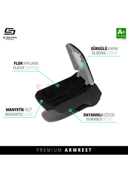 S-Dizayn Seat Arona Kol Dayama Kolçak Abs Vidalı Gri 2017 Üzeri A+ Kalite fırsatları