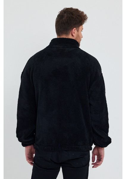 Siyah Erkek Hırkası, Fermuarlı Hırka, Peluş Hırka, Oversize Hırka fırsatları