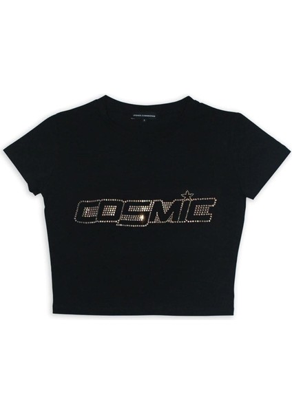 Hoodie Outdoor Gothic Taş Işleme Stone Cosmic Siyah Crop