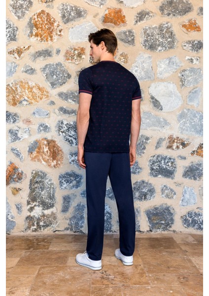 Erkek Kısa Kol Bordo Lacivert Pijama Takım C3T1N54Y42 fiyatları