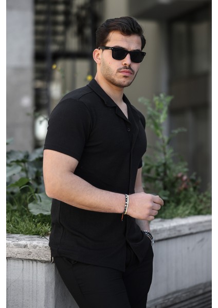 Ince Çizgili Erkek Gömlek Siyah fiyatları