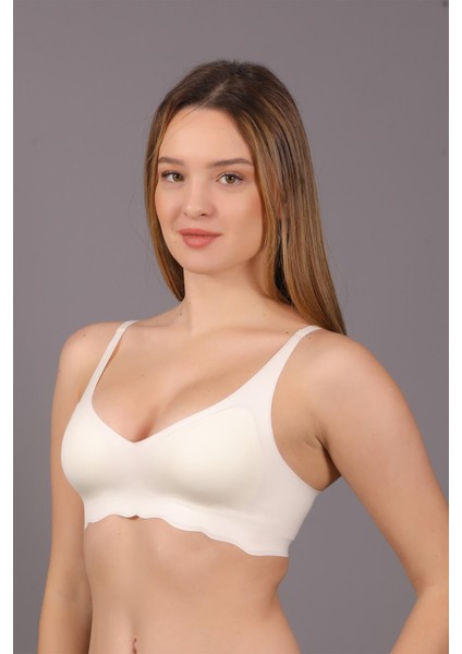 Kadın Lazer Kesim Ince Süngerli Ekru Hayalet Sütyen C0T5N1O633