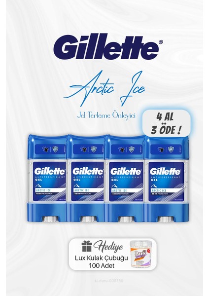 4 Al 3 Öde Gillette Jel Terleme Önleyici 70 Ml, Kulak Çubuğu Hediyeli