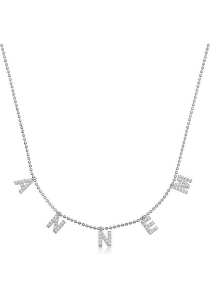 ​Gümüş Annem Yazılı Bayan Kolye