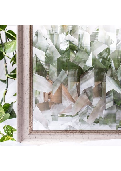 Mavi Stil 45X200CM Pencere Gizlilik Filmi Dekor Opak Yapışkan Olmayan Buzlu Pencere Etiket Vitray Streç Cam Filmi Çıkarılabilir Banyo Duş Kapısı Için (Yurt Dışından)