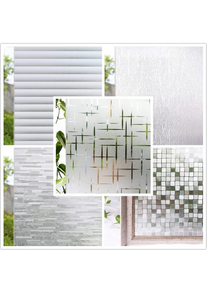 Mavi Stil 45X200CM Pencere Gizlilik Filmi Dekor Opak Yapışkan Olmayan Buzlu Pencere Etiket Vitray Streç Cam Filmi Çıkarılabilir Banyo Duş Kapısı Için (Yurt Dışından)
